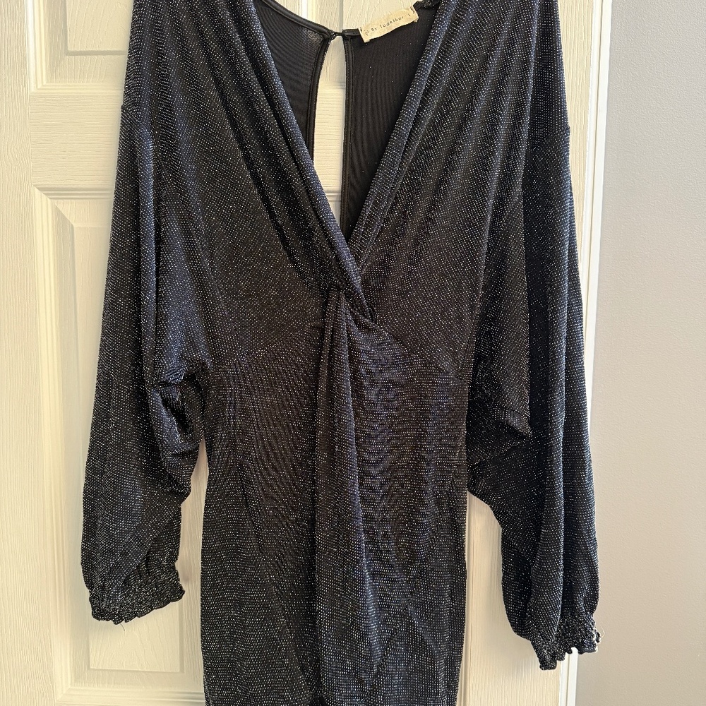 By Together romper from Vici - black with silver shimmer size L Worn Once!